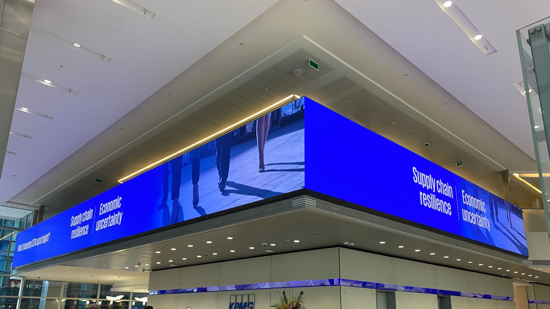 KPMG Canary Wharf — wrap-around LED ribbon installed in main reception lobby